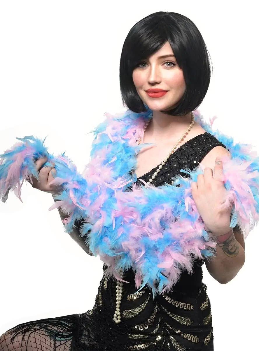 Fluffy Pink and Blue Feather Boa | Pastel Boa Costume Accessory