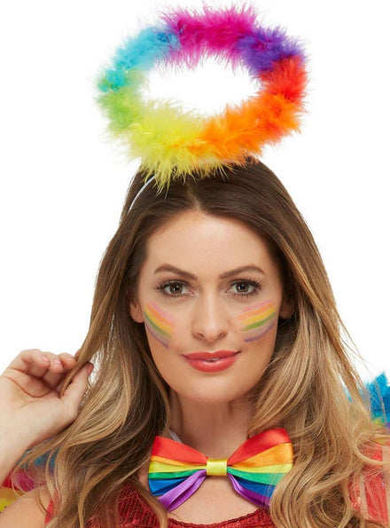 Image of Mardi Gras Rainbow Angel Halo Costume Headband