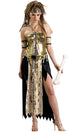 Womens Gold and Black Voodoo Stone Age Halloween Costume - Main Image