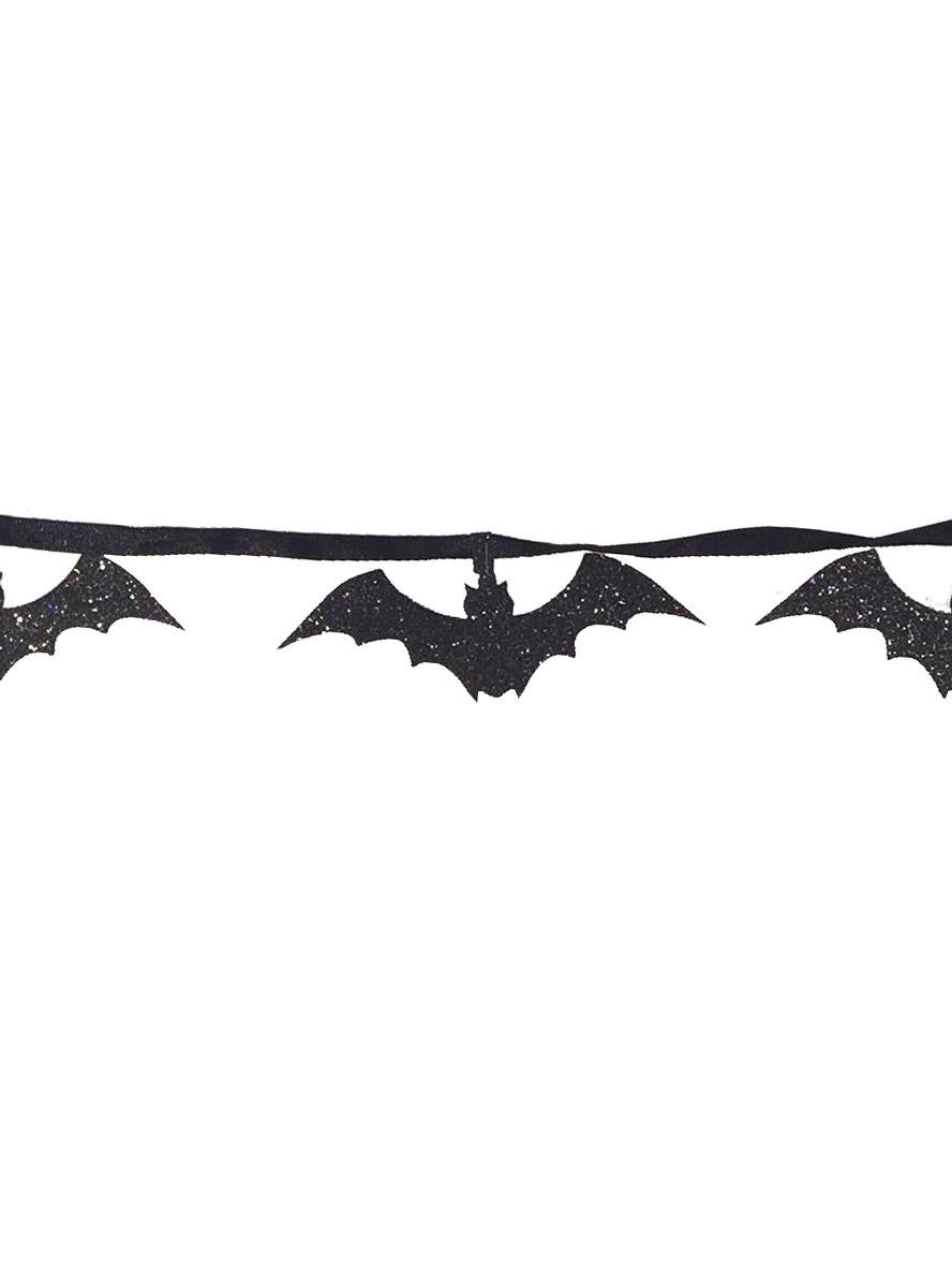 Black Glitter Bats Haning Garland - Close Image