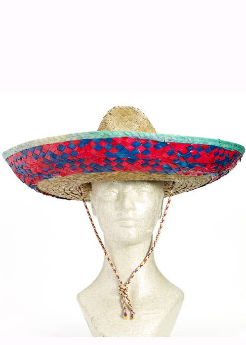 Large Woven Straw Mexican Sombrero Costume Hat for Adults