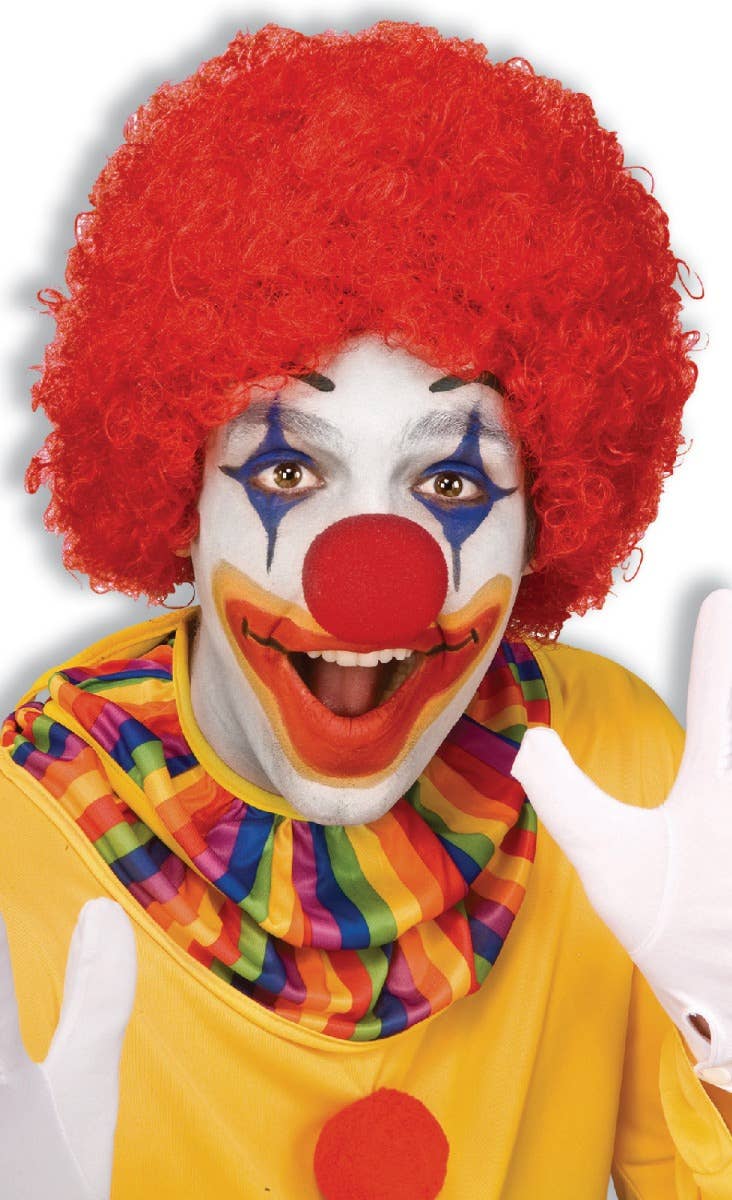 Image of Curly Red Clown Afro Costume Wig