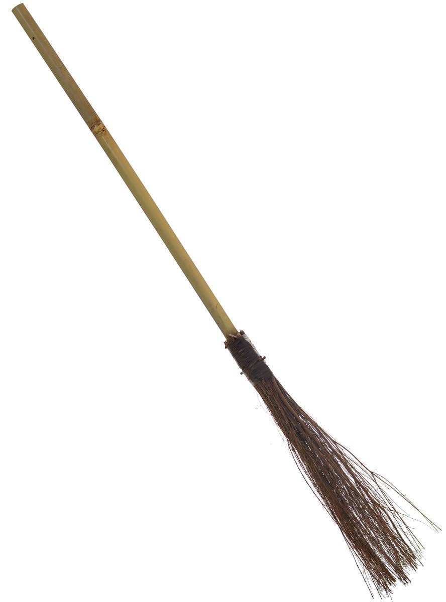 Bushy Brown Bamboo Witch Broomstick Halloween Prop