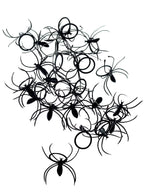 Set of 24 Black Plastic Halloween Spiders - Main Image