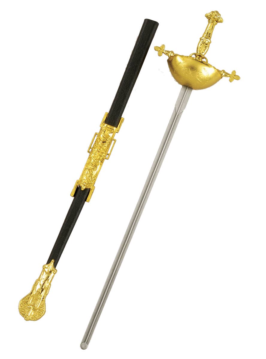 Musketeer Sword | Novelty Black & Gold Musketeer Costume Sword