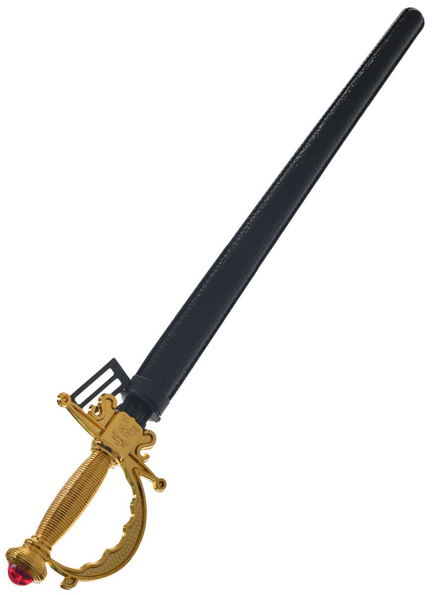 Gold and White Pirate Cutlass with a Jewelled Handle and Scabbard - Main Image