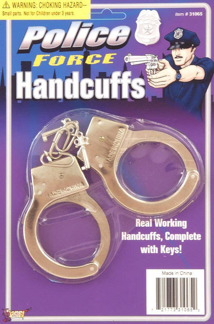 Silver Metal Novelty Handcuffs Costume Accessory