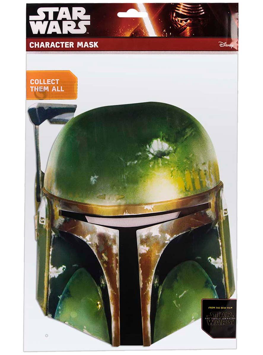 Flat Cardboard Boba Fett Costume Mask Packaging Image