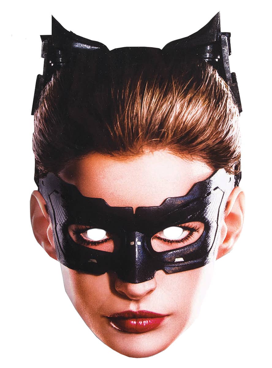 Flat Cardboard Catwoman Costume Mask Main Image