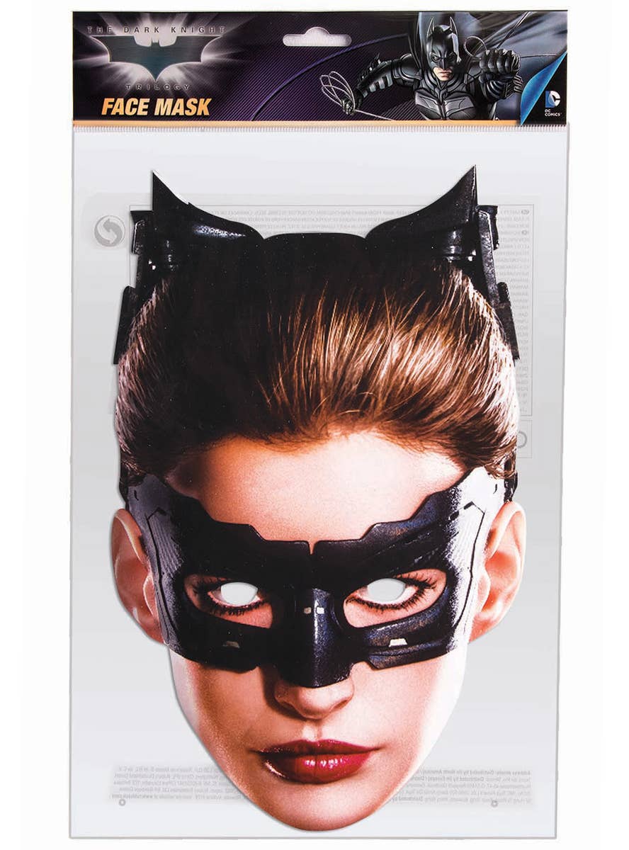 Flat Cardboard Catwoman Costume Mask Packaging Image