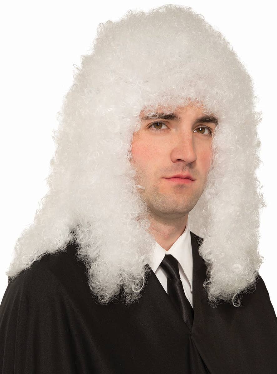 Men's Curly White Judge Costume Wig