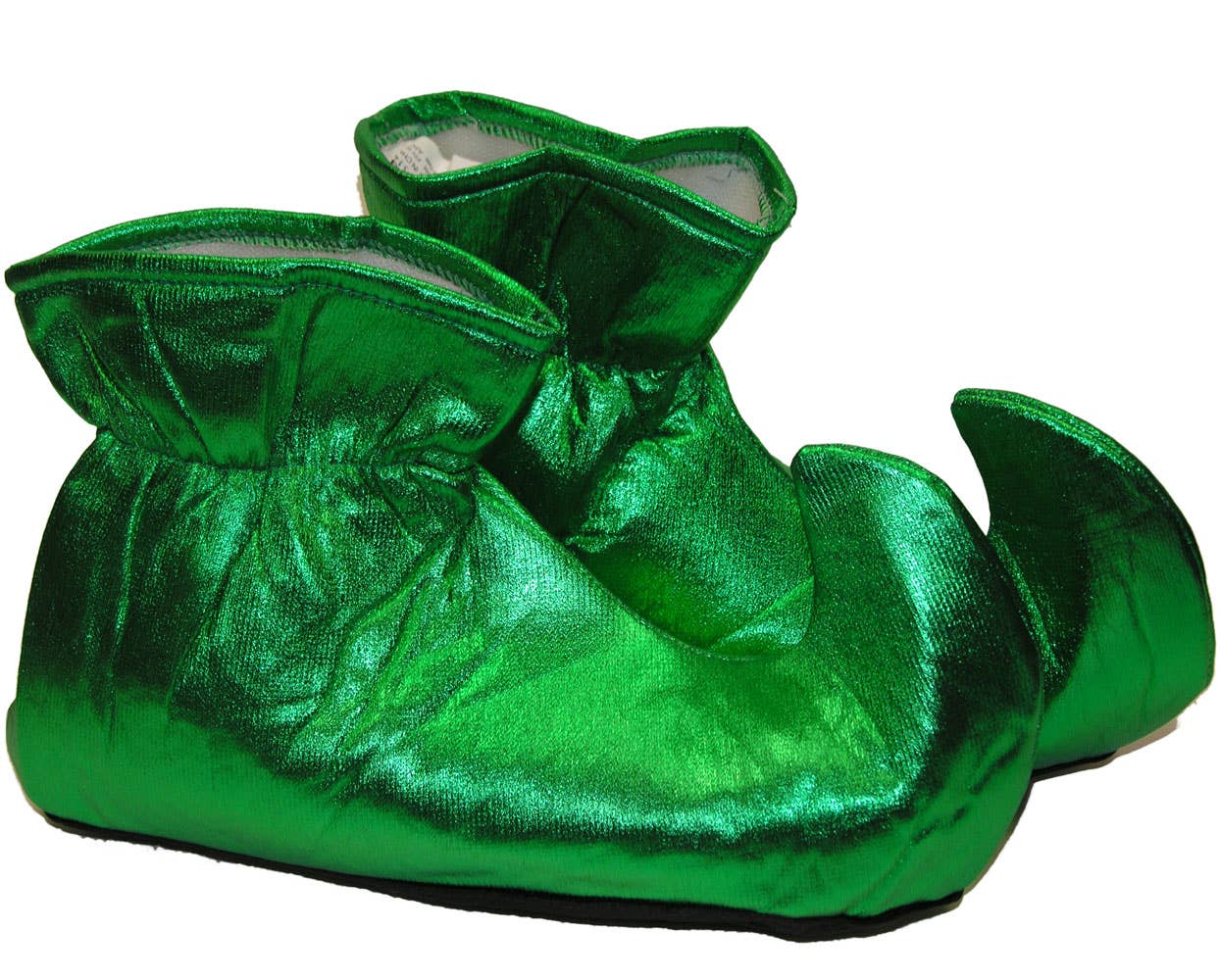 Pointed Metallic Green Christmas Elf Costume Shoe Covers - Alternative View