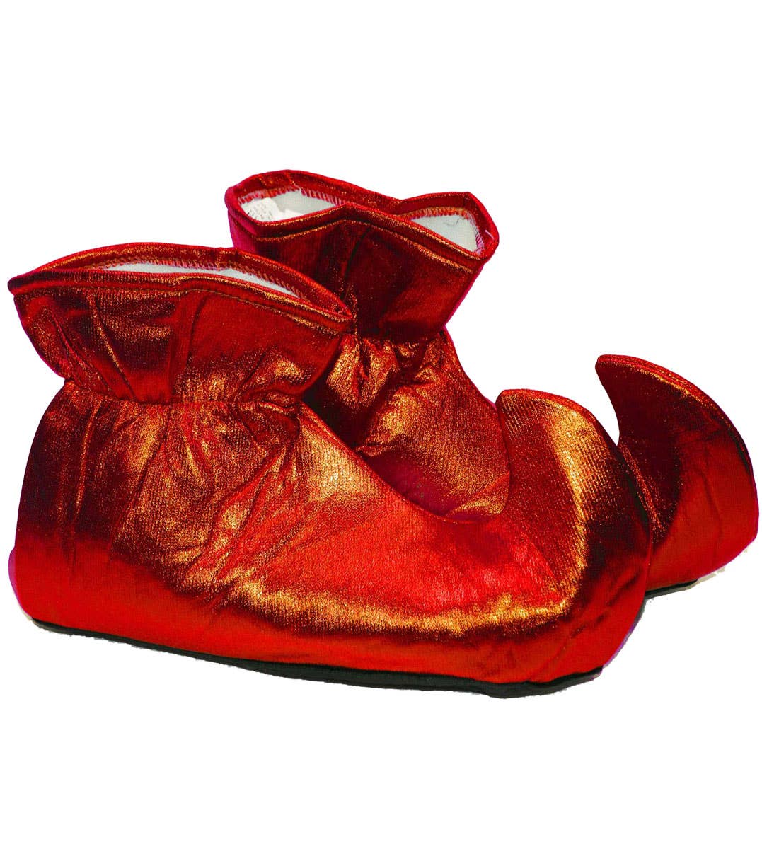 Pointed Metallic Red Christmas Elf Costume Shoe Covers - Alternative View