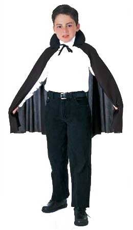 Black Satin Kid's Halloween Costume Cape