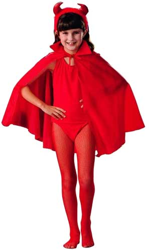 Kid's Red Budget Dress Up Cape Front View