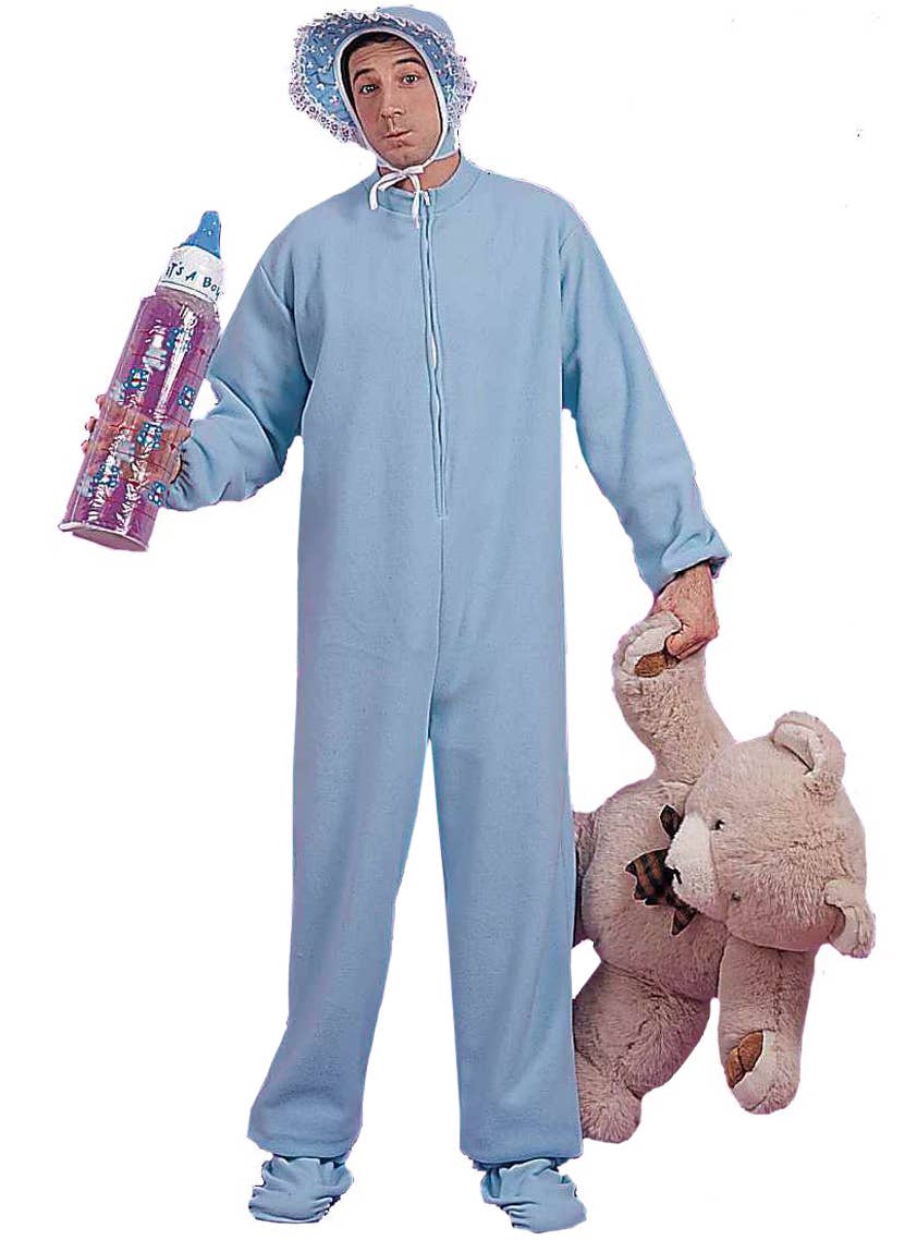 Men's Hilarious Blue Baby Onesie Dress Up Costume