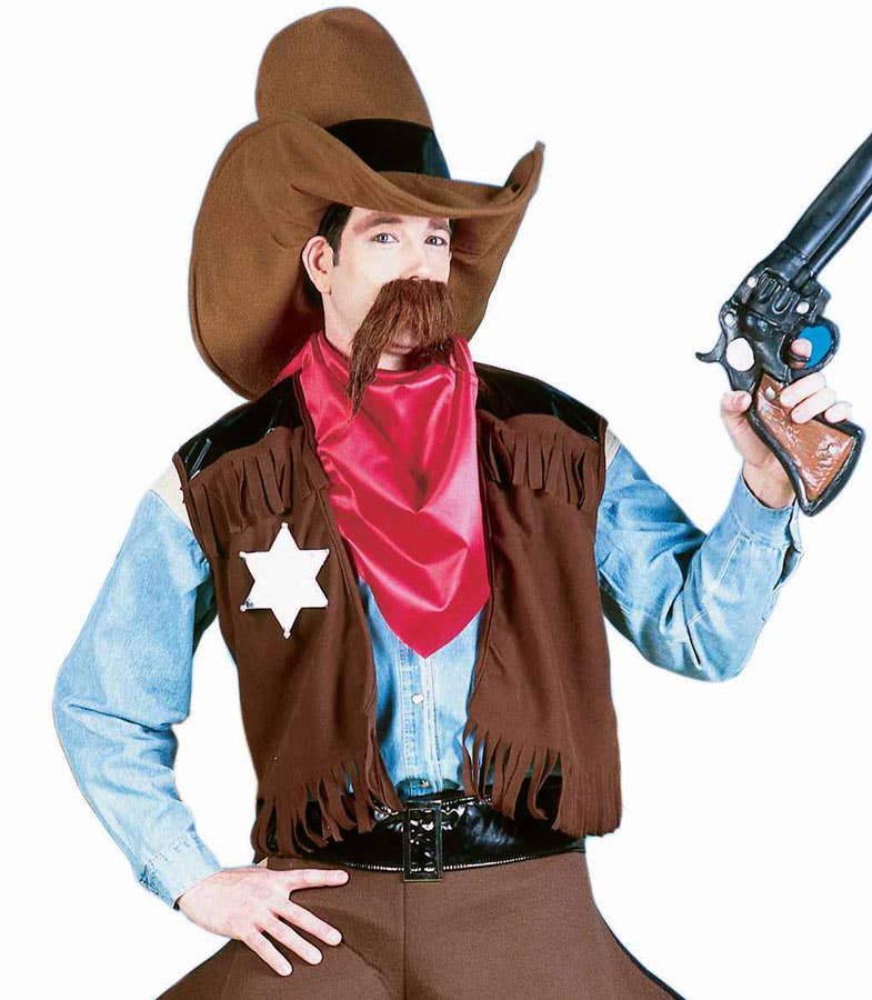 Men's Novelty Ole Cowhand Cowboy Costume  - Close Up Image