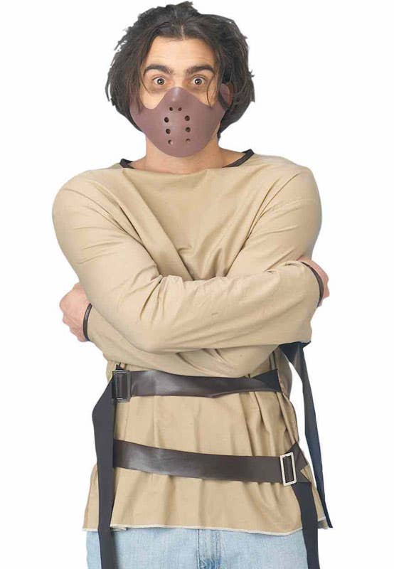 Hannibal Lecter Men's Beige Prisoner Straitjacket Halloween Costume - Alternative Image