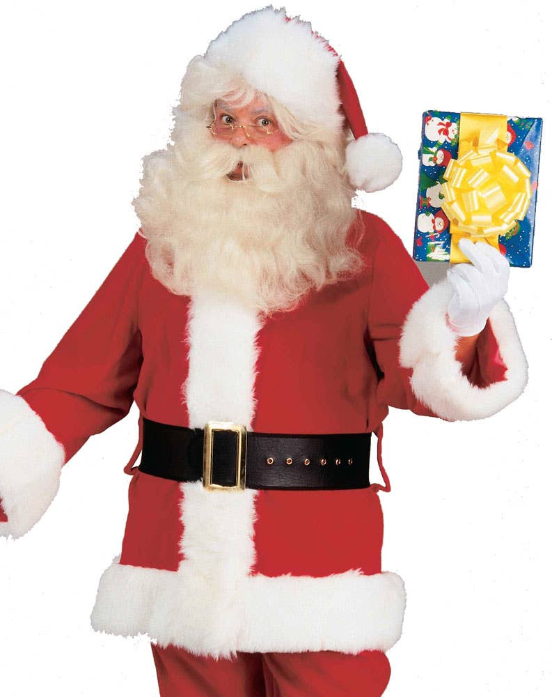 Fleecy Red and White Santa Claus Men's Christmas Costume - Alternative Image