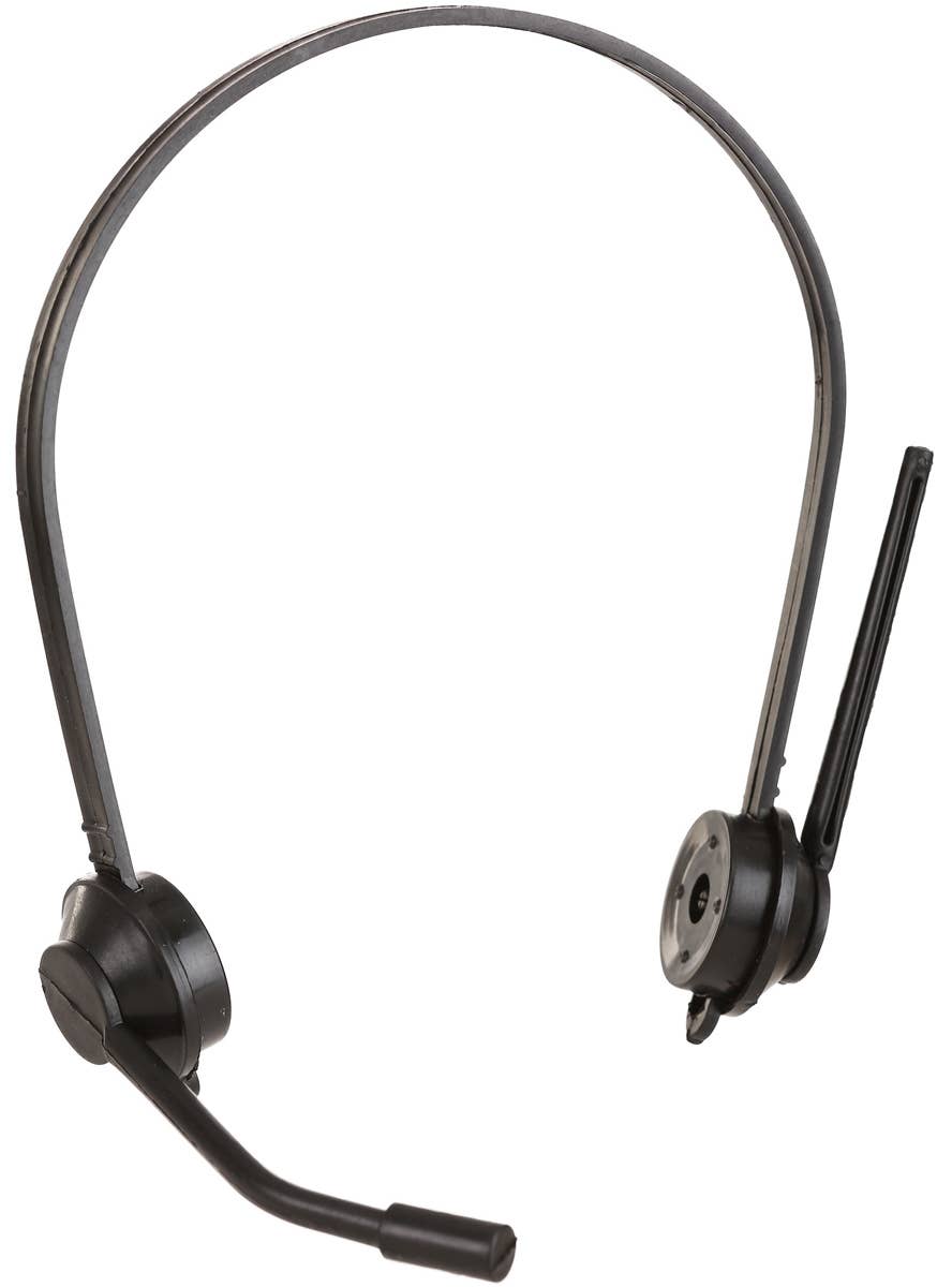 Black Plastic Musician Headset Costume Accessory