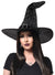Black Crooked Witch Hat with Star Print and Buckle