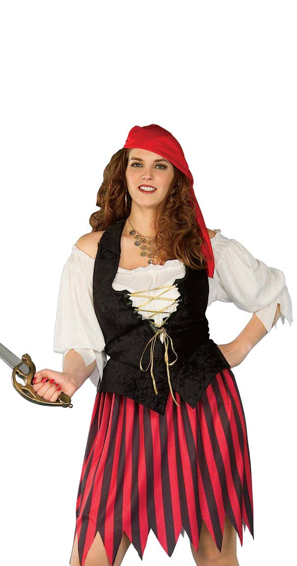 Womens Plus Size Buccaneer's Bride Pirate Costume front