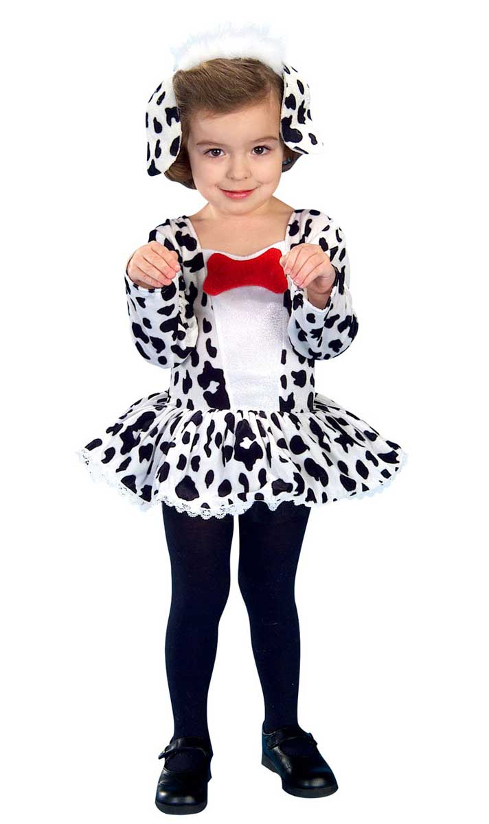 Girls' Dalmation Cute Spotted Dog Fancy Dress Costume Front