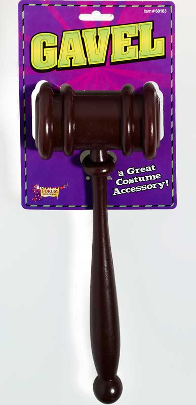 Brown Plastic Judge's Gavel Costume Accessory