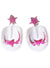 Pink and White Mini Cowboy Hat Earrings