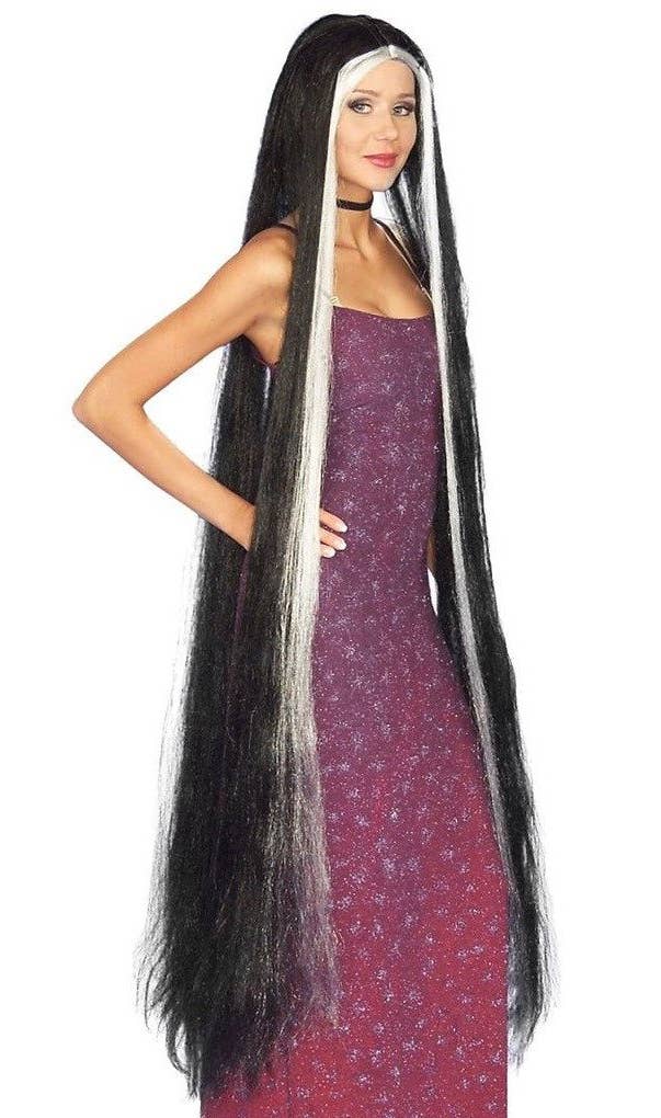 Godiva Black and White Super Long Women's Wig Main Image