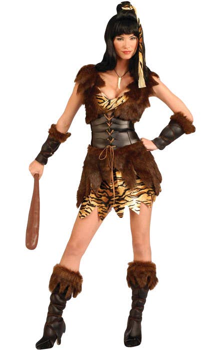 Womens Sexy Cave Suite Fancy Dress Costume - Main Image