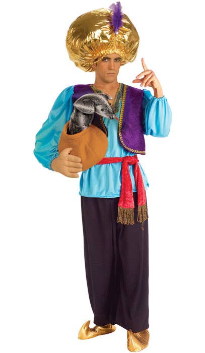 Men's Arabian Snake Charmer Costume with Serpent Puppet - Main Image