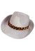 Deluxe White Velour Costume Hat with Leopard Print Hat Band Main Image