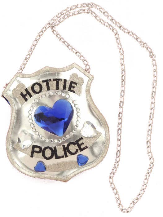 Metallic Silver 'Hottie Police' Costume Handbag - Main View