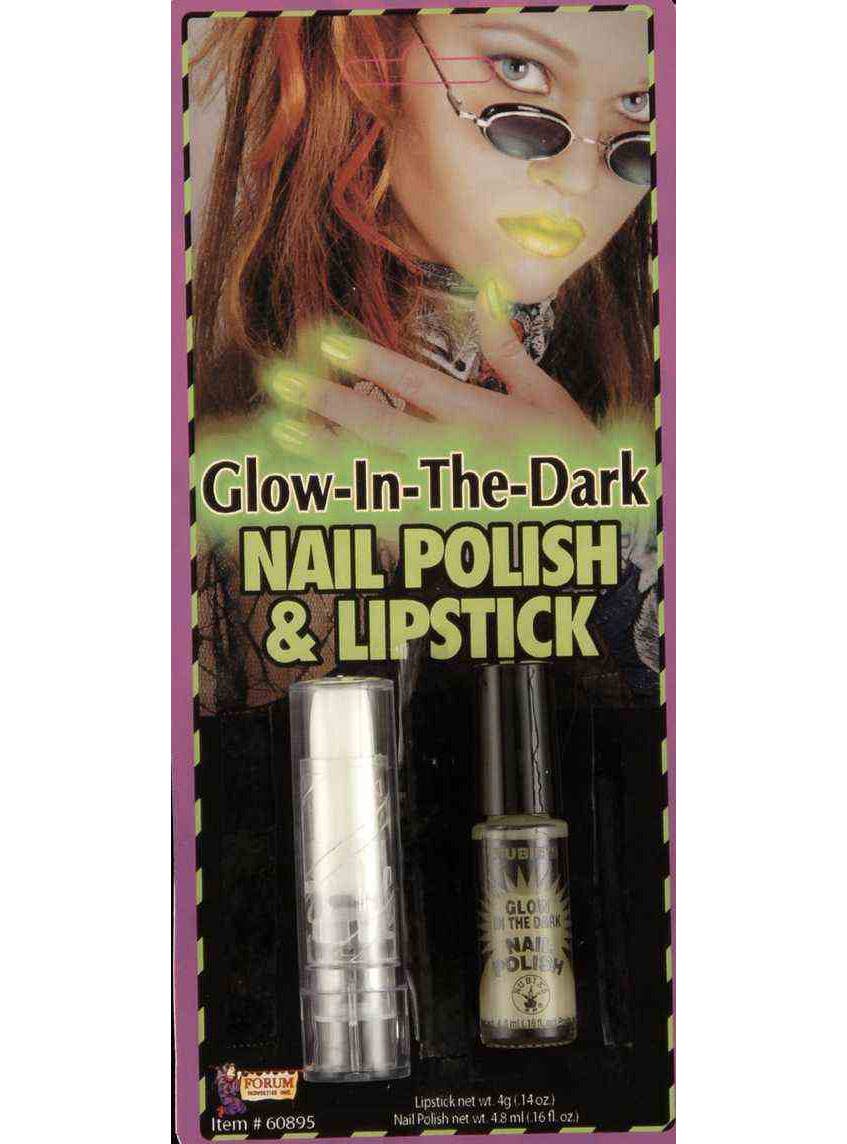 Glow Nail Polish and Lipstick Costume Makeup