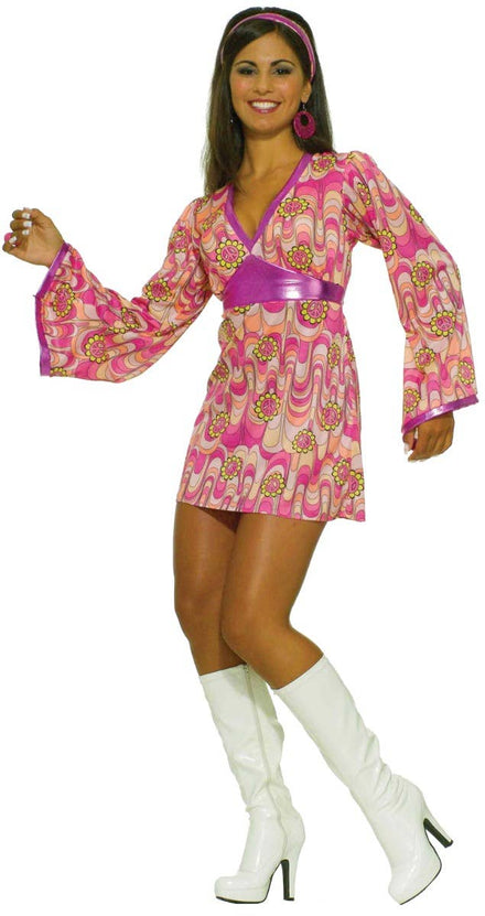 Women's 1970's Hippie Fancy Dress Outfit Main Image