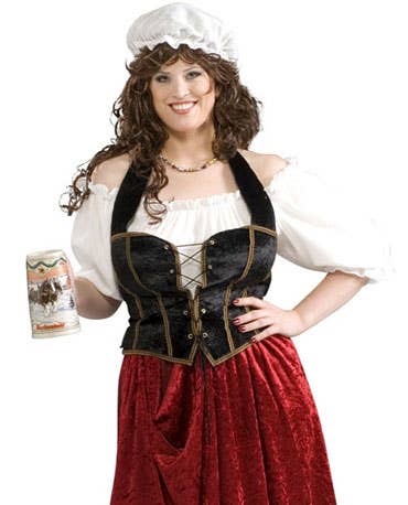 Plus Size Women's Tavern Wench Fancy Dress Costume Close Up View