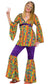 Girl's Rainbow Hippie Retro Woodstock Costume Front