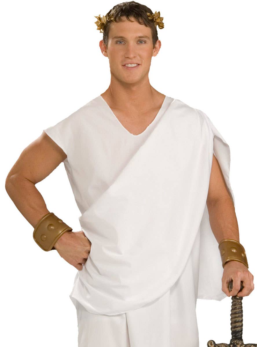 Long White Roman Toga Costume for Adults - Alternative Image
