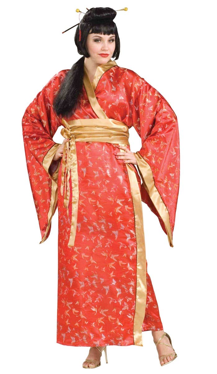 Red Japanese Kimono Women's Plus Size Geisha Costume Main Image