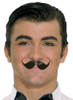 Brown Human Hair Curled English Gentleman Moustache Costume Accessory