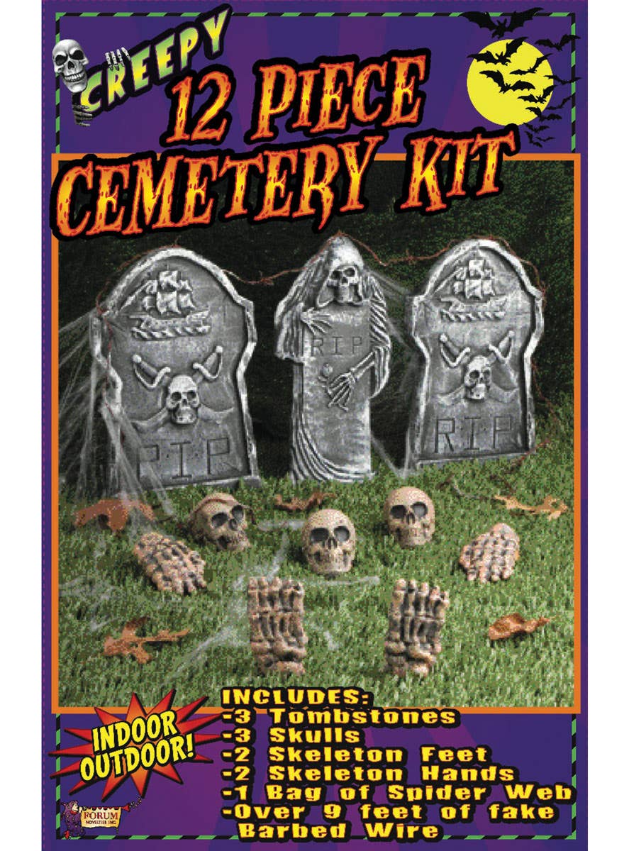 12 Piece Cemetery Halloween Decoration Kit
