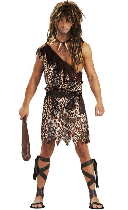 Cave Stud Men's Prehistoric Stone Age Caveman Fancy Dress Costume Main Image
