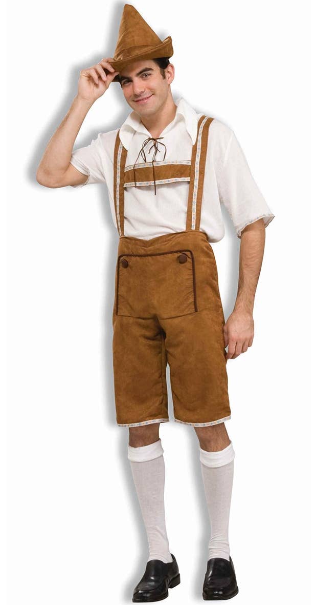 Men's Oktoberfest Brown German Bavarian Lederhosen Costume