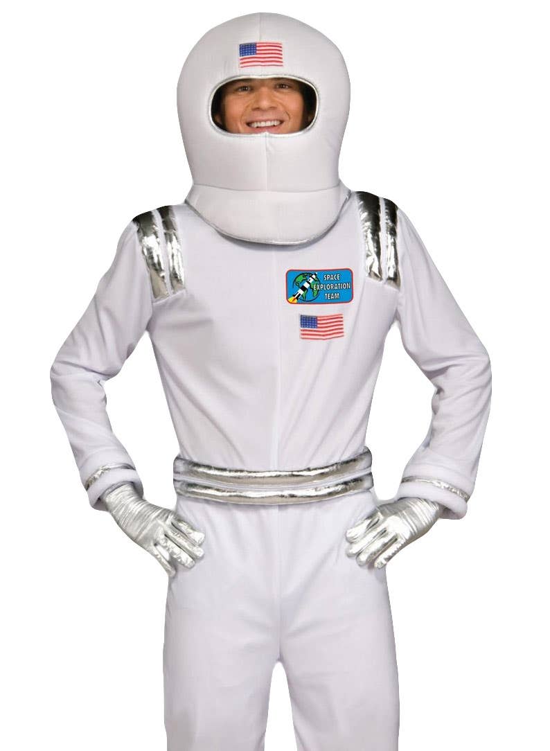 White Space Astronaut Men's NASA Style Costume - Close Up Image