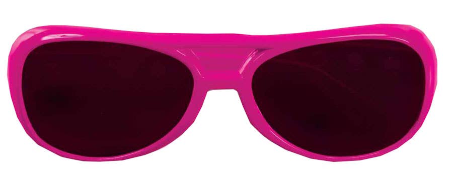 Hot Pink Frame Costume Sunglasses with Dark Tint Lenses - Alternative View