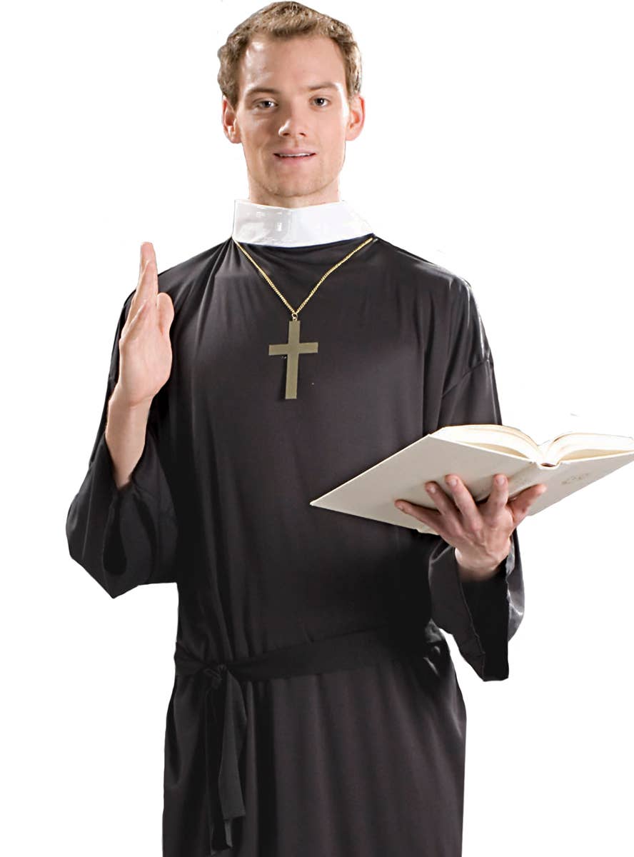 Mens Plus Size Priest Fancy Dress Costume Main Image