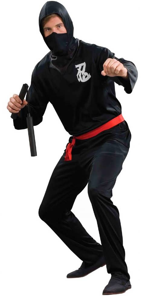 Black and Red Men's Japanese Ninja Costume