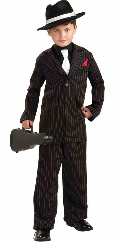 Gangster Boy's Mob Boss Costume Front View