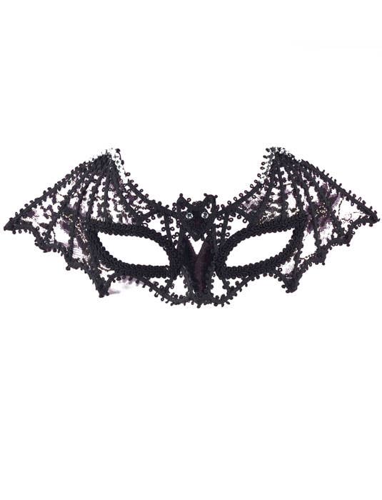 Sheer Black Lace Bat Masquerade Mask